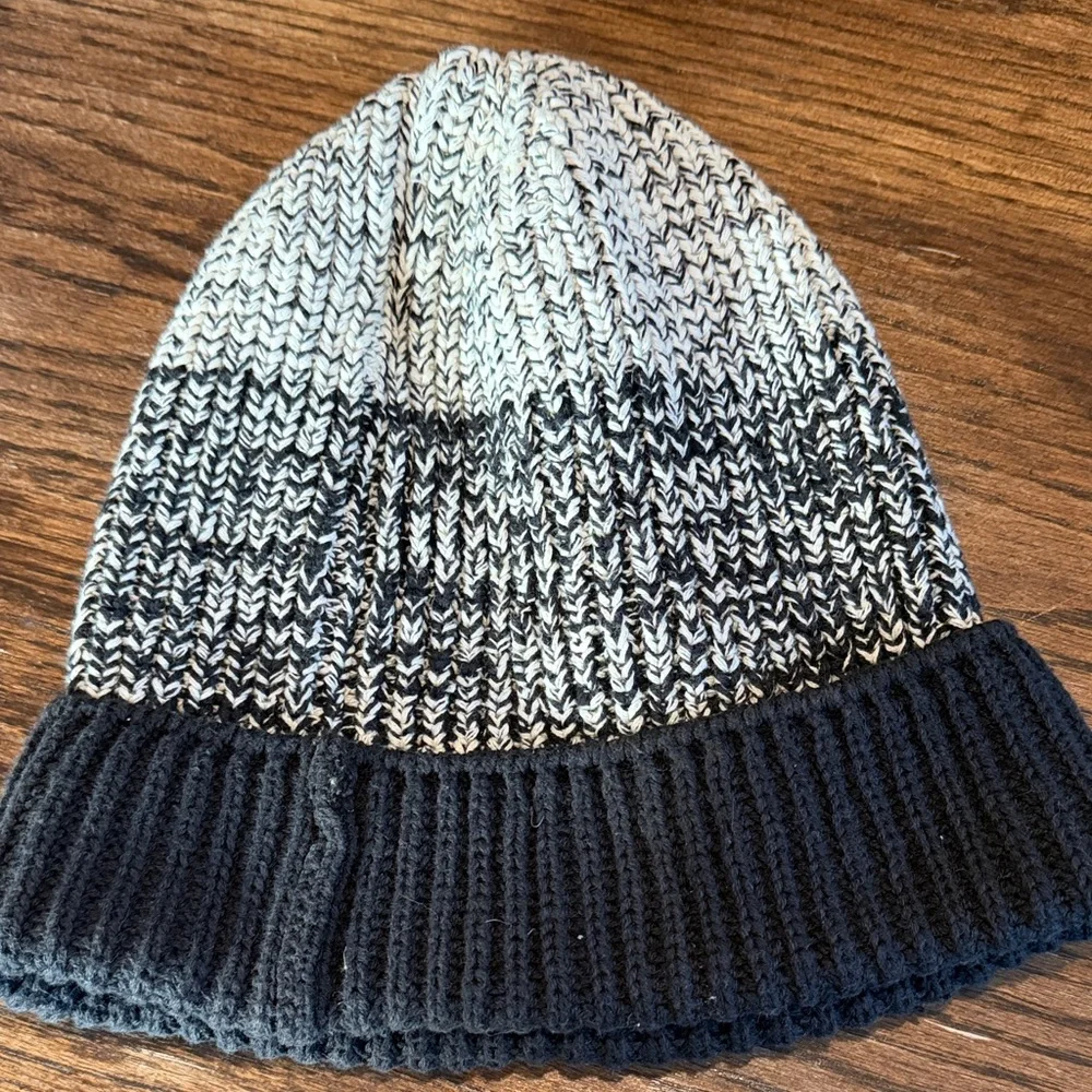 Love Your Melon Knit Beanie in Black and White